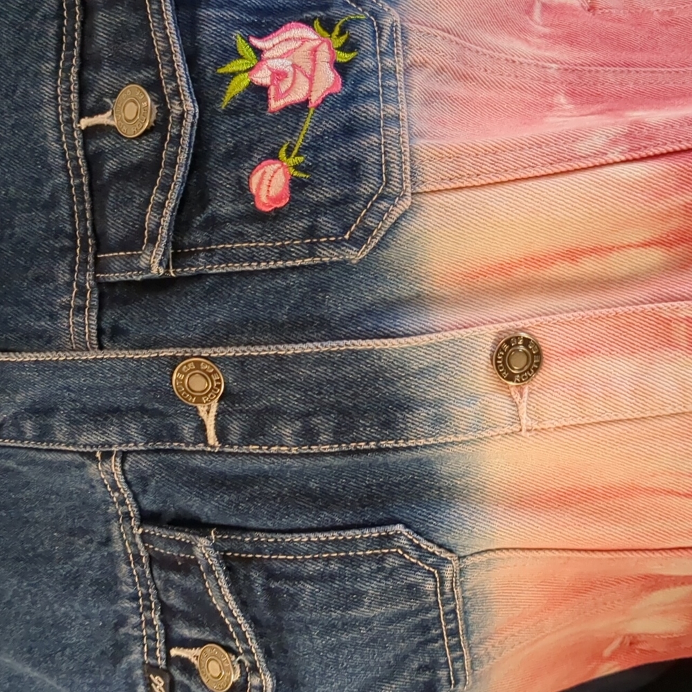 VINTAGE Route 66 Original Clothing Co. Girl's jean jacket with pink embr… - Picture 6 of 14